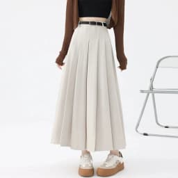 2026 New Women's Pleated Maxi Skirts Autumn High Waisted Zipper Jk Long Skirt Woman Elegant Loose Design Big Swing A-Line Skirts