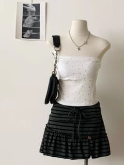 2000s Harajuku Hot Girl Striped Slim Mini Skirts Y2k American Vintage Summer Short Party Skirts Subculture Sweet Casual Skirts