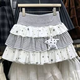 Japanese Y2k Cute Ruffled Plaid Skirt Punk Rock Subculture Cake Skirts Japanese Preppy Style Casual New 2026 Women Skirts