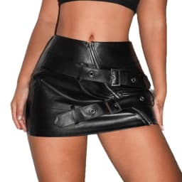 Pu Leather Skirts for Women Winter New Street Spice Girls Sexy Button Bodycon Skirts