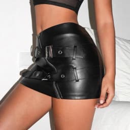 Pu Leather Skirts for Women Winter New Street Spice Girls Sexy Button Bodycon Skirts