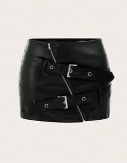 Pu Leather Skirts for Women Winter New Street Spice Girls Sexy Button Bodycon Skirts