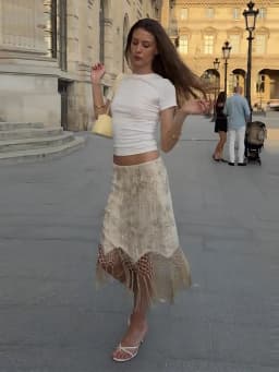 Women Skirt Floral Print Satin Midi Skirt High Waist Split Straight Elegant Casual Chic Summer Slimming Streetwear For Ladies