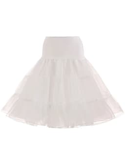 Tonval Pleated Vintage Voile Underskirt Ballet Tutu Skirts for Women 50s Retro Skirt Wedding Elegant Party Petticoat