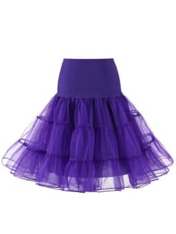 Tonval Pleated Vintage Voile Underskirt Ballet Tutu Skirts for Women 50s Retro Skirt Wedding Elegant Party Petticoat
