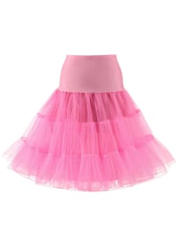 Tonval Pleated Vintage Voile Underskirt Ballet Tutu Skirts for Women 50s Retro Skirt Wedding Elegant Party Petticoat