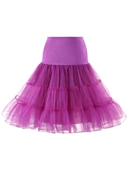 Tonval Pleated Vintage Voile Underskirt Ballet Tutu Skirts for Women 50s Retro Skirt Wedding Elegant Party Petticoat