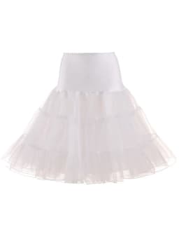 Tonval Pleated Vintage Voile Underskirt Ballet Tutu Skirts for Women 50s Retro Skirt Wedding Elegant Party Petticoat