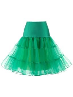 Tonval Pleated Vintage Voile Underskirt Ballet Tutu Skirts for Women 50s Retro Skirt Wedding Elegant Party Petticoat