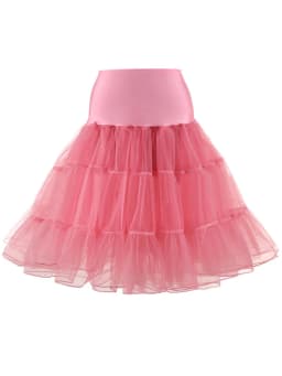 Tonval Pleated Vintage Voile Underskirt Ballet Tutu Skirts for Women 50s Retro Skirt Wedding Elegant Party Petticoat