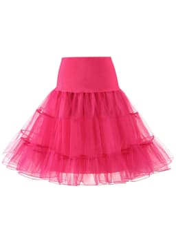Tonval Pleated Vintage Voile Underskirt Ballet Tutu Skirts for Women 50s Retro Skirt Wedding Elegant Party Petticoat