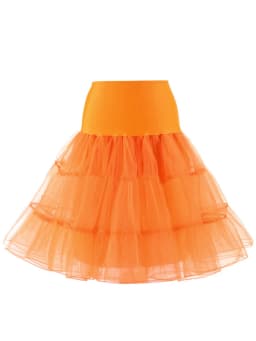 Tonval Pleated Vintage Voile Underskirt Ballet Tutu Skirts for Women 50s Retro Skirt Wedding Elegant Party Petticoat