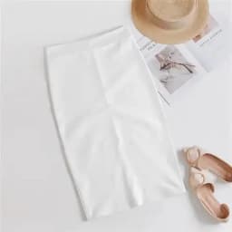 Fashion High Waist Office White Skirts Women 2026 Elegant Korean Bodycon Black Skirt Y2k Sexy Slim Knee Length OL Pencil Skirt
