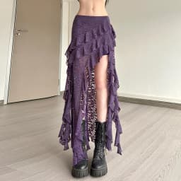 BKLD 2026 Autumn New Women Clothing Black Skirts Sexy High Waist Lace Ruffles Patchwork Irregular Y2k Skirts Party Clubwear