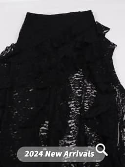 BKLD 2026 Autumn New Women Clothing Black Skirts Sexy High Waist Lace Ruffles Patchwork Irregular Y2k Skirts Party Clubwear