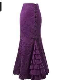 1pcs/lot Women Skirt Vintage Style Retro Mermaid Skirt Vintage Long Ruffle Slim Fishtail Skirt Lace-up Long Print Skirt