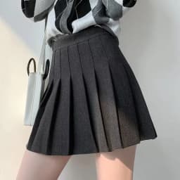Brown High Waist Pleated Skirts for Women A-Line Mini Tennis Skirt with Lining Shorts Ladies Spring Summer Casual Basic Skirts