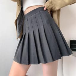 Brown High Waist Pleated Skirts for Women A-Line Mini Tennis Skirt with Lining Shorts Ladies Spring Summer Casual Basic Skirts