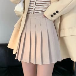 Brown High Waist Pleated Skirts for Women A-Line Mini Tennis Skirt with Lining Shorts Ladies Spring Summer Casual Basic Skirts