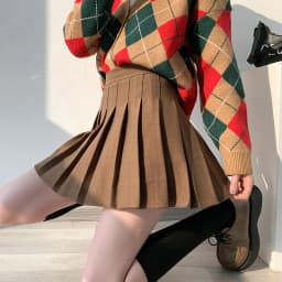 Brown High Waist Pleated Skirts for Women A-Line Mini Tennis Skirt with Lining Shorts Ladies Spring Summer Casual Basic Skirts
