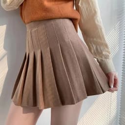 Brown High Waist Pleated Skirts for Women A-Line Mini Tennis Skirt with Lining Shorts Ladies Spring Summer Casual Basic Skirts