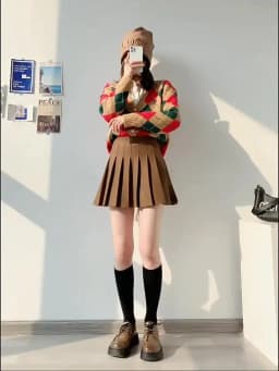 Brown High Waist Pleated Skirts for Women A-Line Mini Tennis Skirt with Lining Shorts Ladies Spring Summer Casual Basic Skirts