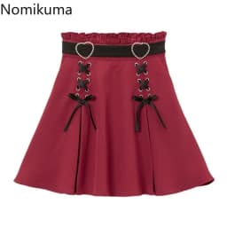 2025 Faldas Mujer De Moda Japanese Y2K Skirts for Women High Waist A-line Summer Tunic Jupe Bandage Fashion Pleated Mini Skirt