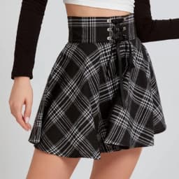 Vintage Y2K Punk Sexy High Waist Mini Skirts Purple Plaid Bandage Harajuku Aesthetic Skirt Goth Grunge Cake Skirt Streetwear