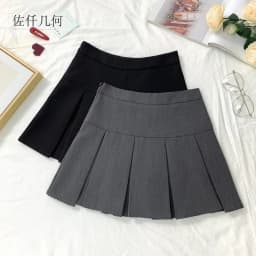 2026 New Black and Grey Pleated Skirt Women High Waist Mini Vintage Solid Skirts Korean Fashion School Uniform Streetwear