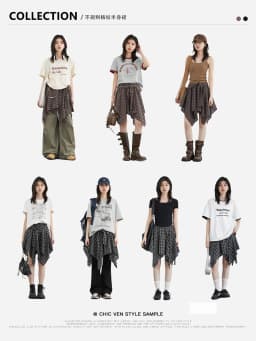 CHIC VEN Women Skirts A Line Elastic Waist Strap Ties Irregular Plaid Half Length Skirt Female Short Skirt Woman Summer 2025