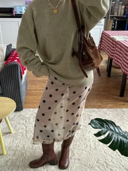 Fashion Women Dot Print Skirts 2000s Vintage Y2K Aesthetic See Through Low Rise Ruffled Hem White& Black Sheer Skirt Streetwear