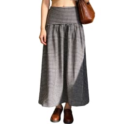 Women's y2k Aesthetic Long Skirts Dropped Waist Plaid Skirts Summer Female Casual Fairy A-line Skirts Streetwear