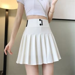 Streetwear High Waist Mini Pleated Skirts Women Korean Preppy Style Chic Short Faldas Elegant Black Safety Lined Tennis Saia