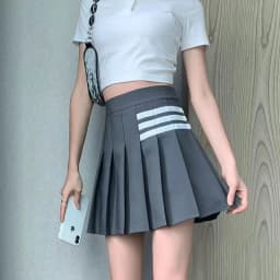 Streetwear High Waist Mini Pleated Skirts Women Korean Preppy Style Chic Short Faldas Elegant Black Safety Lined Tennis Saia