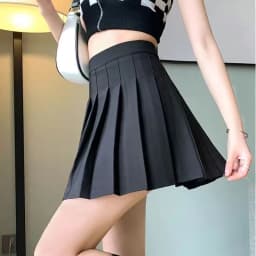 Streetwear High Waist Mini Pleated Skirts Women Korean Preppy Style Chic Short Faldas Elegant Black Safety Lined Tennis Saia