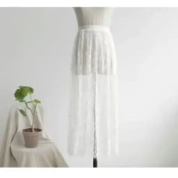 Summer Women Mesh Lace Transparent Long Tulle Skirt Korean Fashion Sexy Ladies Elastic High Waist Solid Beach Midi Skirt