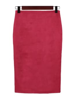 Sexy Multi Color Suede Midi Pencil Skirt Women 2024 Fashion Elastic High Waist Office Lady Bodycon Skirts Saias
