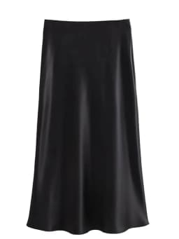 2025 Black Satin Skirt Woman High Waist Elegant Long Skirts For Women Fashion Summer Midi Skirt Office Women's Skirts