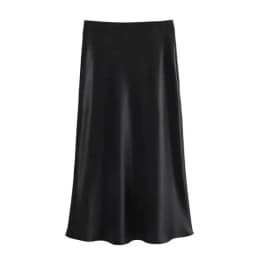 2025 Black Satin Skirt Woman High Waist Elegant Long Skirts For Women Fashion Summer Midi Skirt Office Women's Skirts