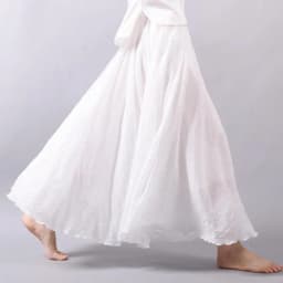 Women's Elegant High Waist Linen Maxi Skirt 2026 Summer Ladies Casual Elastic Waist 2 Layers Skirts Saia Feminina 20 Colors SK53