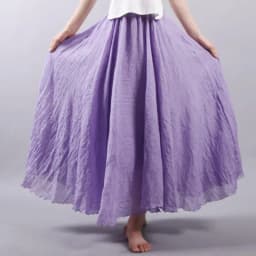 Women's Elegant High Waist Linen Maxi Skirt 2026 Summer Ladies Casual Elastic Waist 2 Layers Skirts Saia Feminina 20 Colors SK53
