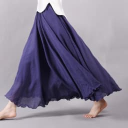 Women's Elegant High Waist Linen Maxi Skirt 2026 Summer Ladies Casual Elastic Waist 2 Layers Skirts Saia Feminina 20 Colors SK53