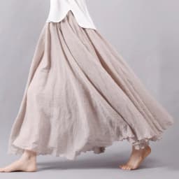 Women's Elegant High Waist Linen Maxi Skirt 2026 Summer Ladies Casual Elastic Waist 2 Layers Skirts Saia Feminina 20 Colors SK53
