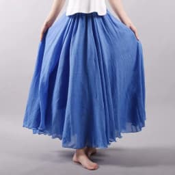 Women's Elegant High Waist Linen Maxi Skirt 2026 Summer Ladies Casual Elastic Waist 2 Layers Skirts Saia Feminina 20 Colors SK53