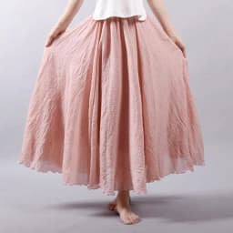 Women's Elegant High Waist Linen Maxi Skirt 2026 Summer Ladies Casual Elastic Waist 2 Layers Skirts Saia Feminina 20 Colors SK53