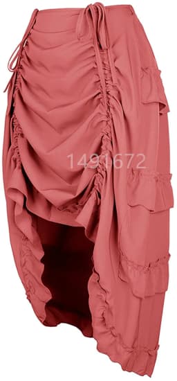 Women Skirt Fashion Sexy Slim Long High Low Shirring Pleated Corset Bustier With Skirts Steampunk Gothic Punk Vintage Plus Size