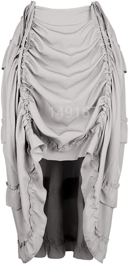 Women Skirt Fashion Sexy Slim Long High Low Shirring Pleated Corset Bustier With Skirts Steampunk Gothic Punk Vintage Plus Size
