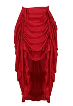 Women Skirt Fashion Sexy Slim Long High Low Shirring Pleated Corset Bustier With Skirts Steampunk Gothic Punk Vintage Plus Size