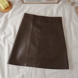 Faux Leather Mini Skirt for Women High Rise A-line PU Short Skirt with Built-in Shorts Black Brown Autumn Winter Trend Outfit