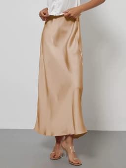 38 Colors Women's Summer Elegant Satin Long Skirts 2026 New Female Solid Color High Waist Fashion Faldas